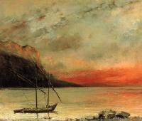 Courbet, Gustave - Sunset on Lake Leman